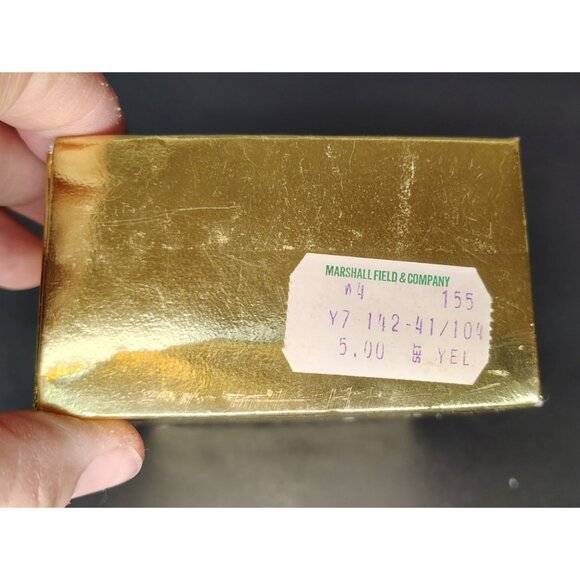 Vintage Marshall Field & Company Set of 6 Porcelain Napkin Rings Yellow and Gold - Picture 5 of 5